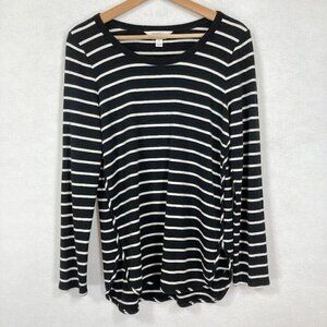 Market & Spruce Striped Pullover Sweater Cozy Soft Academia preppy School M